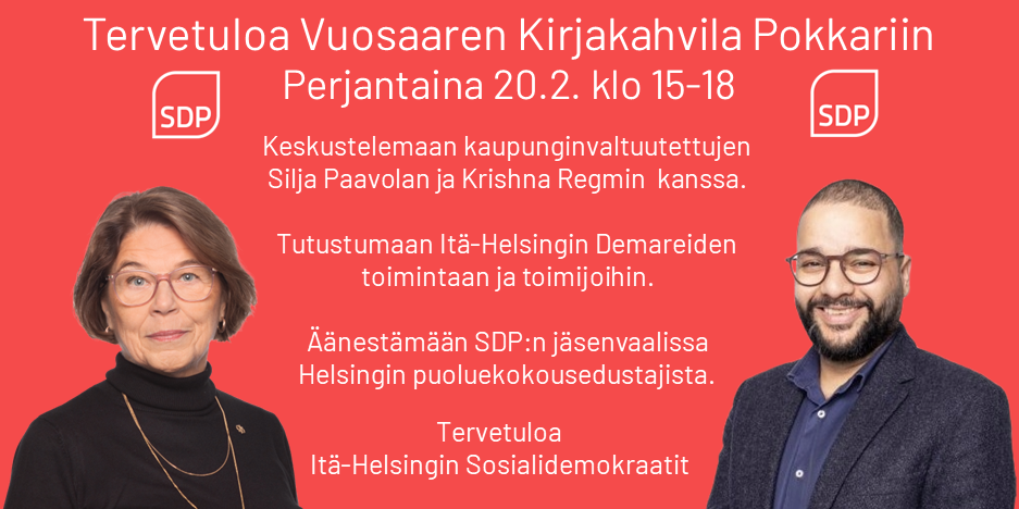 Tule 20.2. Kirjakahvila Pokkariin